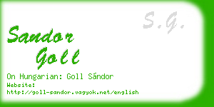 sandor goll business card